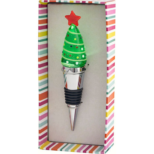 Christmas Tree Light Up Glass Bottle Stopper