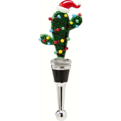 Bottle Stopper - Christmas Cactus with Hat