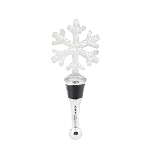 Bottle Stopper - Snowflake Clear Glitter