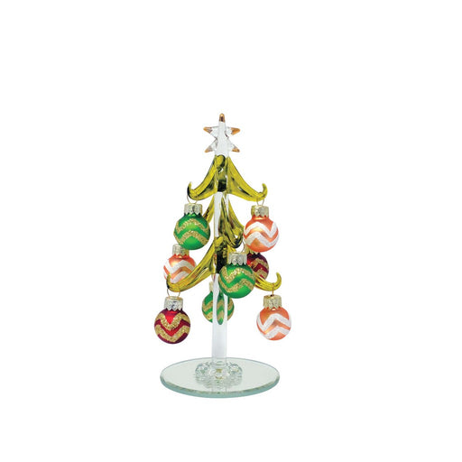Tree - Green with 9 Chevron Ornaments - 6 inch PVC