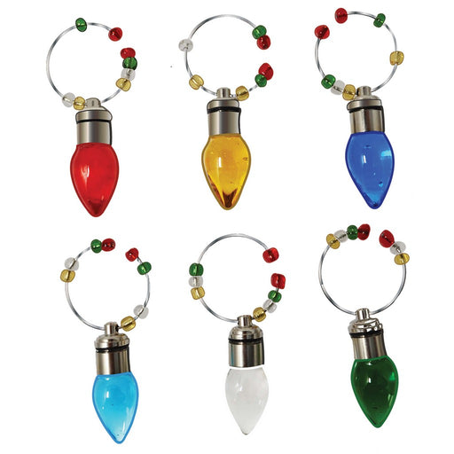 Wine Charms - Light Up Bulbs - S/6