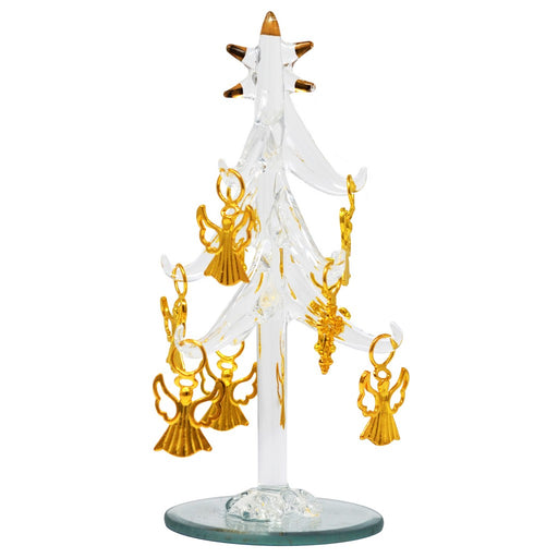 Tree - Clear - with 9 ornaments  Angels/Crosses 6 inch Gift Box