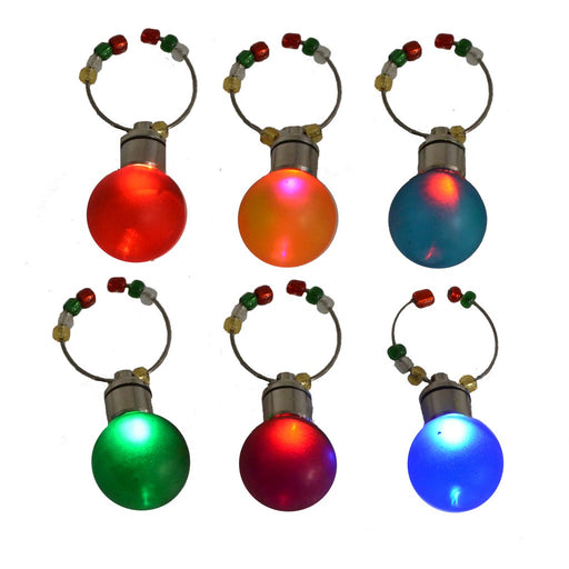 Wine Charms - Globe Light Up S/6