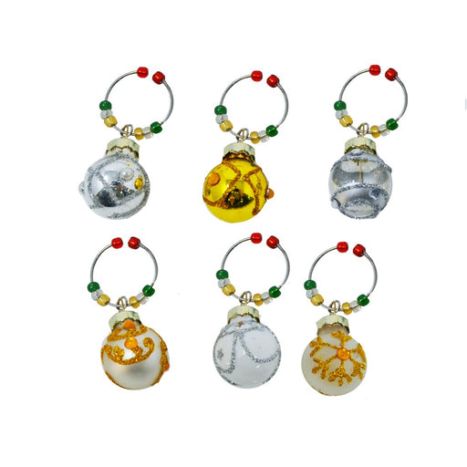 Wine Charms Gold & Silver S/6