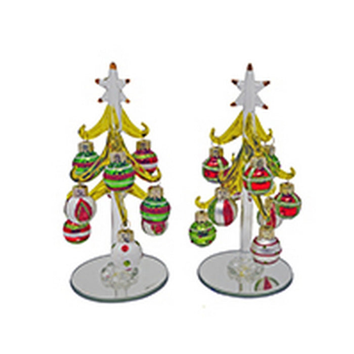 Holiday Colors 6 inch Green Tree with 9 ornaments-PVC  Must order in 2s