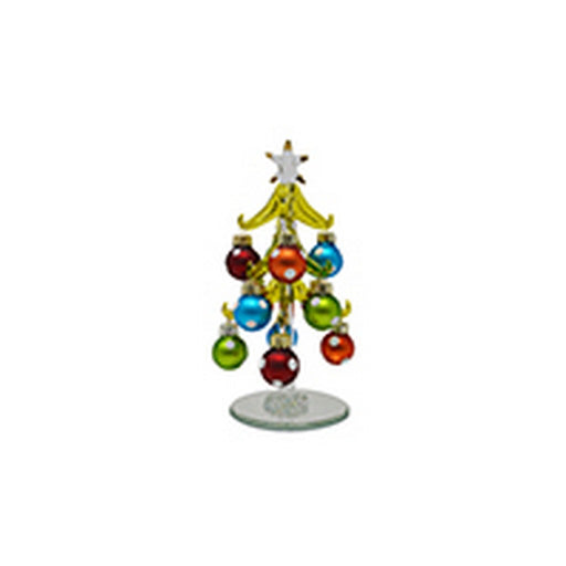 Green Tree with Polka Dot 6 inch with 12 Ornaments PVC