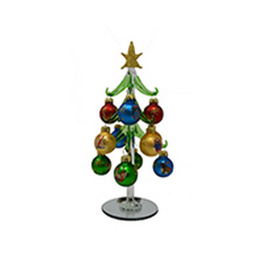 Green Tree 12 Days of Christmas 8 inch with 12 Ornaments PVC