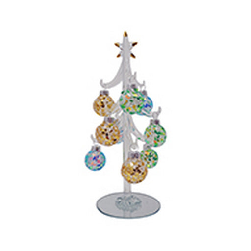 Clear Tree Glitter Ornaments 8 inch with 9 Ornamants GB