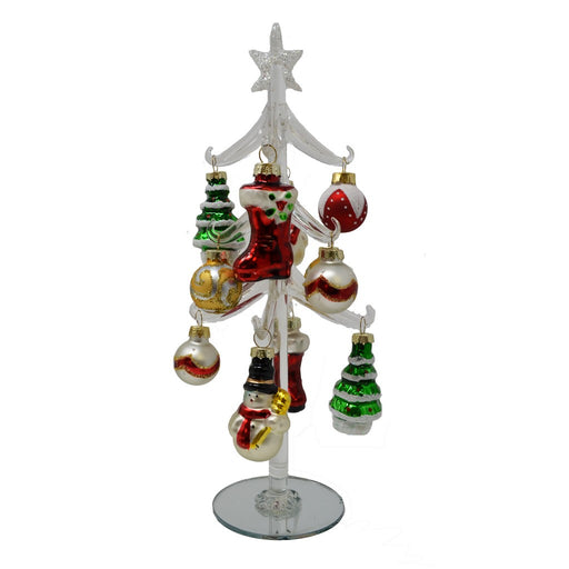 Clear Tree Classic Christmas 10 inch with 12 Ornaments GB