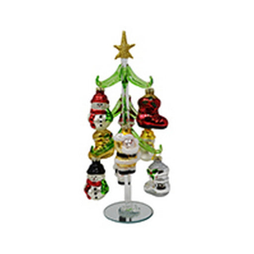 Green Tree Santa, Snowmen, Stockings 10 inch with 9 Ornaments GB