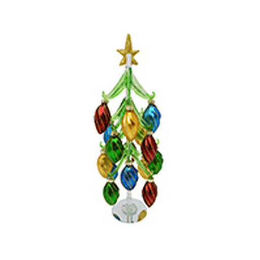 Green Tree Vintage Tear Drop 12 inch with 16 Ornaments GB