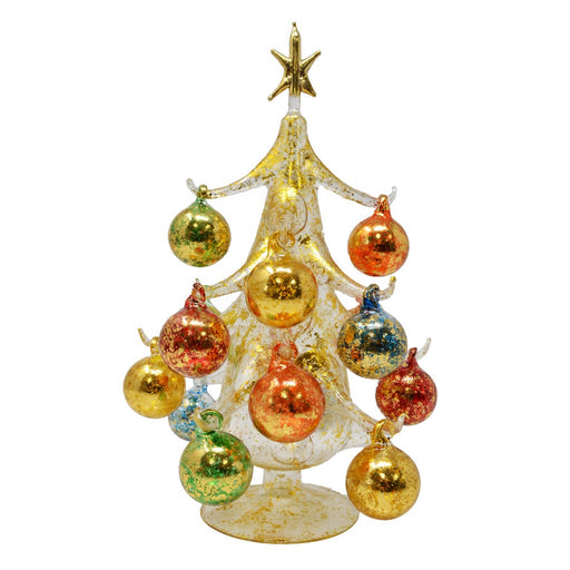 Oro multicolor 25cm Glass Tree with16+1 Ornaments GB