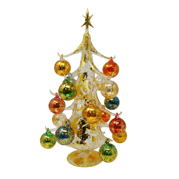 Oro multicolor 40cm Glass Tree with18+1 Ornaments GB