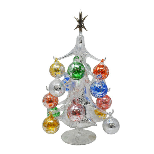 Argento Lucido 30cm Glass Tree with16+1 Ornaments GB