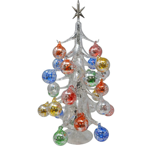 Argento Lucido 50cm Glass Tree with26+1 Ornaments GB