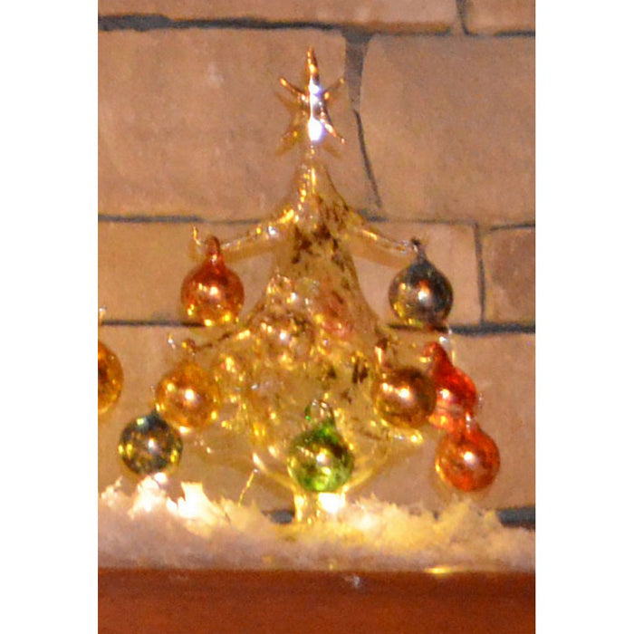 Oro multicolor Luminosa 20cm Glass Tree with12+1 Ornaments GB