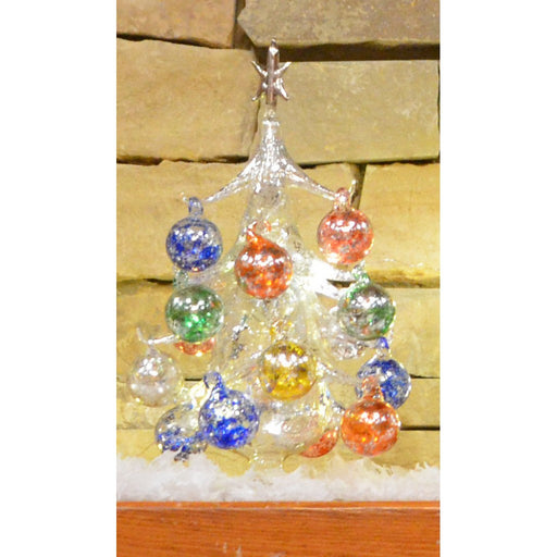 Argento Lucido Luminosa 25cm Glass Tree with16+1 Ornaments GB