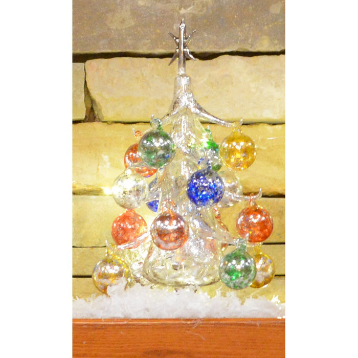 Argento Lucido Luminosa 30cm Glass Tree with 16+1 Ornaments GB