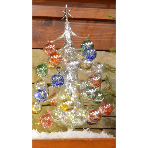 Argento Lucido Luminosa 50cm Glass Tree with26+1 Ornaments GB