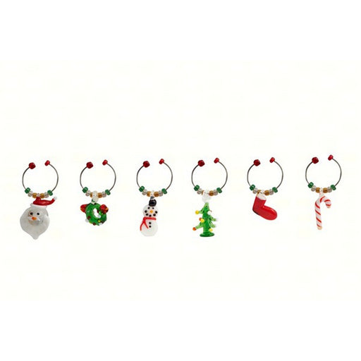 Wine Charms- Christmas - S/6