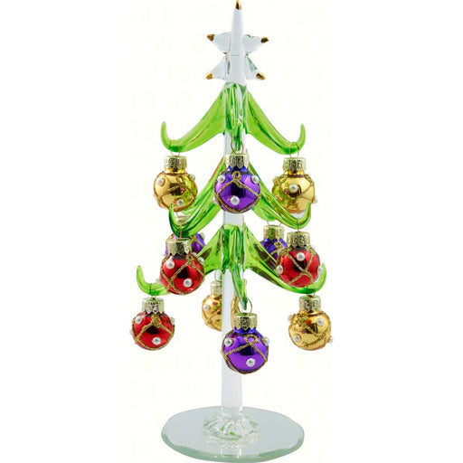Tree - Green - with 9 Pearled Ornaments - 6 Inch - GB