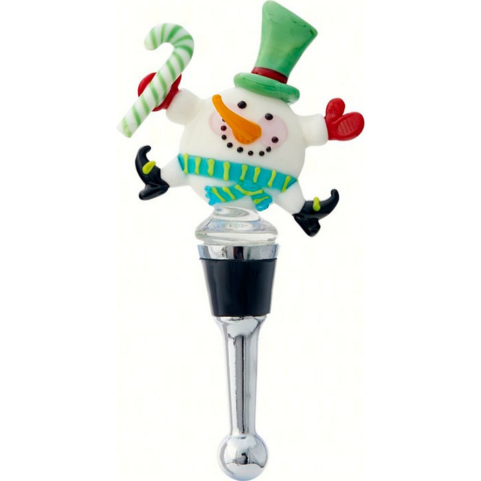 Bottle Stopper - Happy Snowman