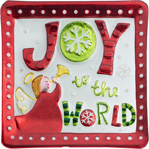 Christmas Platter - Joy to World - 11 Inch Square