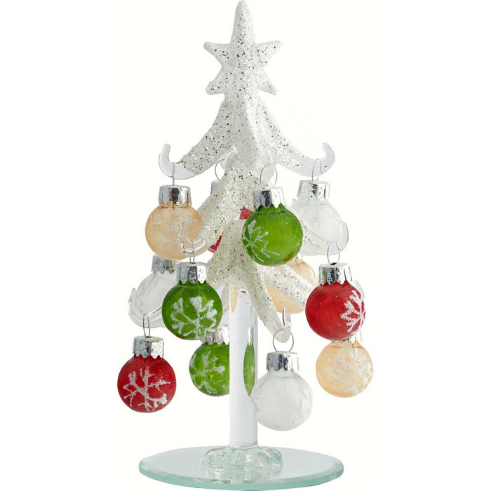 Tree - Frosted - 6 Inch - with 12 Ornament Balls - GB
