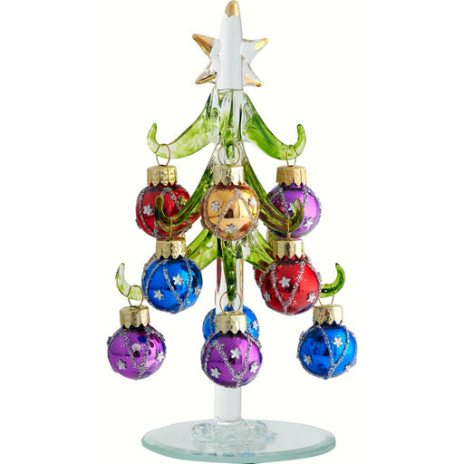 Tree - Green - 6 Inch -  with Star Ornaments - GB